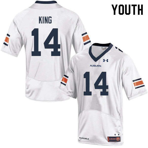 Youth #14 Landen King Auburn Tigers College Football Jerseys Sale-White - Click Image to Close